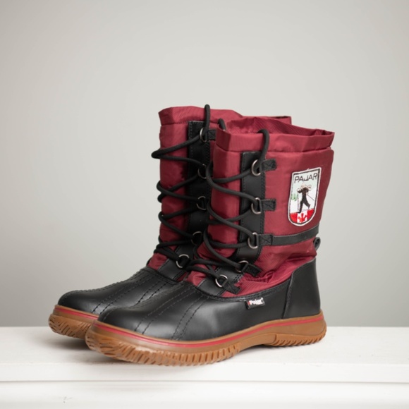 Pajar Canada Cali Winter Snow Boots Burgundy Black Waterproof Insulated W Sz 9 - Picture 2 of 6